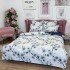 Lenjerie pat dublu cu ELASTIC, Finet, 6 piese, Gri, flori [4]