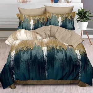 Lenjerie pat dublu cu ELASTIC, Finet, 6 piese, Verde, abstract Lenjerie pat dublu cu ELASTIC, Finet, 6 piese, Verde, abstract