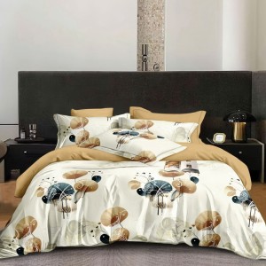 Lenjerie pat dublu (140x200cm, 160x200cm, 180x200cm), FINET, 6 piese, Crem, abstract