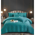 Lenjerie HoReCa, pat dublu, Damasc Finetat Deluxe cu Elastic, 6 piese, Jojo Home, Menta [2]