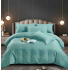 Lenjerie HoReCa, pat dublu, Damasc Finetat Deluxe cu Elastic, 6 piese, Jojo Home, Menta [2]