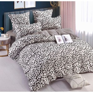 Lenjerie pat dublu,  FINET, 6 piese, Jojo Home, Gri, Animal Print Lenjerie pat dublu,  FINET, 6 piese, Jojo Home, Gri, Animal Print