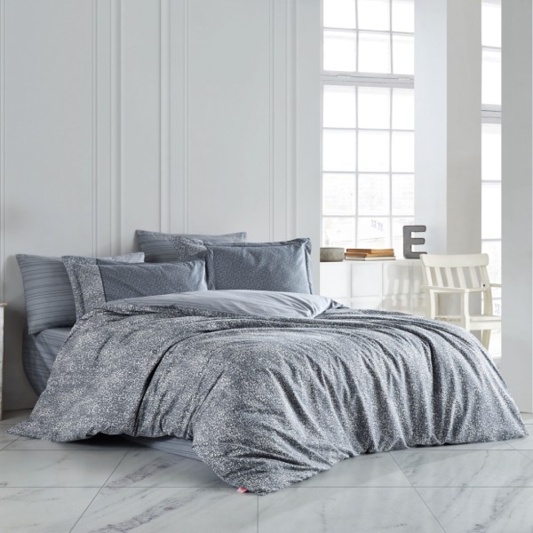 Lenjerie Pat Dublu, Bumbac 100% Poplin, 4 piese, Hobby Silvana – Gri [1]