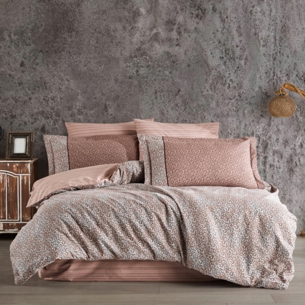 Lenjerie Pat Dublu, Bumbac 100% Poplin, 4 piese, Hobby Silvana – Kahve [1]