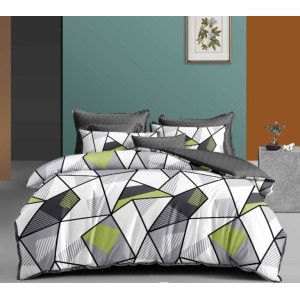 Lenjerie pat dublu, FINET, 6 piese, Gri, Alb, Verde, Forme Geometrice Lenjerie pat dublu, FINET, 6 piese, Gri, Alb, Verde, Forme Geometrice