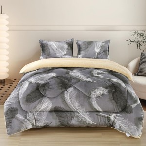  Pilota Cocolino cu blanita 200x230cm si 2 fete de perna 50x70cm, Gri, pene