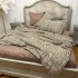 Lenjerie Pat Dublu,  FINET, 6 piese, Alb, Maro, Model Egiptean [4]