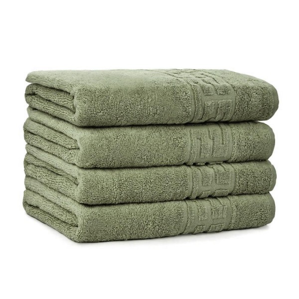 Set 4 prosoape mari 70x130cm, din 100% bumbac pakistanez, Verde Olive [1]