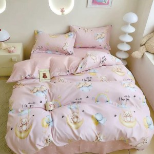 Lenjerie pat 1 PERSOANA, FINET, 4 piese, Roz, ursuleti Lenjerie pat 1 PERSOANA, FINET, 4 piese, Roz, ursuleti