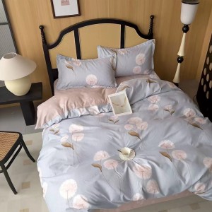 Lenjerie pat 1 PERSOANA, FINET, 4 piese, Gri albastrui, papadii Lenjerie pat 1 PERSOANA, FINET, 4 piese, Gri albastrui, papadii