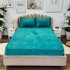 Husã matlasatã tip topper din catifea, 140x200cm + 2 fete de perna 50x70cm, turquoise [2]
