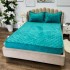 Husã matlasatã tip topper din catifea, 140x200cm + 2 fete de perna 50x70cm, turquoise [3]