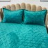 Husã matlasatã tip topper din catifea, 140x200cm + 2 fete de perna 50x70cm, turquoise [5]
