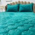 Husã matlasatã tip topper din catifea, 140x200cm + 2 fete de perna 50x70cm, turquoise [8]