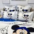 Lenjerie pat dublu, FINET, 6 piese, IDENTICA CU POZA,, Alb, Bleu, Mickey Mouse [7]