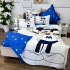 Lenjerie pat dublu, FINET, 6 piese, IDENTICA CU POZA,, Alb, Bleu, Mickey Mouse [8]