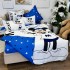 Lenjerie pat dublu, FINET, 6 piese, IDENTICA CU POZA,, Alb, Bleu, Mickey Mouse [9]