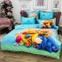 Lenjerie pat dublu, FINET, 6 piese, IDENTICA CU POZA, Bleu, Multicolor, Pooh Family [9]