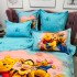Lenjerie pat dublu, FINET, 6 piese, IDENTICA CU POZA, Bleu, Multicolor, Pooh Family [6]