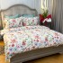 Lenjerie pat dublu,  FINET, cu elastic, 6 piese, Verde, floricele [5]