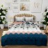 Lenjerie pat dublu (140x200cm, 160x200cm, 180x200cm), Finet Soft, cearsaf clasic, 4 piese, Turquoise, model elegant [2]