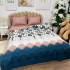 Lenjerie pat dublu (140x200cm, 160x200cm, 180x200cm), Finet Soft, cearsaf clasic, 4 piese, Turquoise, model elegant [9]
