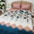 Lenjerie pat dublu (140x200cm, 160x200cm, 180x200cm), Finet Soft, cearsaf clasic, 4 piese, Turquoise, model elegant [11]