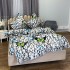 Lenjerie pat dublu (140x200cm, 160x200cm), 4 piese, microfibra, Pucioasa, gri, fluturi [9]