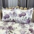 Lenjerie pat dublu (140x200cm, 160x200cm), 4 piese, microfibra, Pucioasa, alb, mov, flori [7]