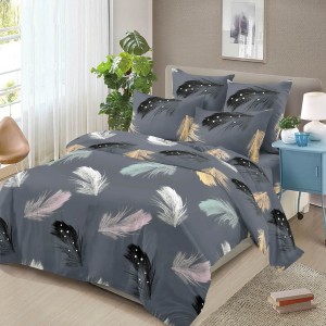 Lenjerie pat dublu, 4 piese, microfibra, Pucioasa Lenjerie pat dublu, 4 piese, microfibra, Pucioasa