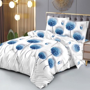 Lenjerie pat dublu (140x200cm, 160x200cm), 4 piese, microfibra, Pucioasa, alb, albastru, flori Lenjerie pat dublu (140x200cm, 160x200cm), 4 piese, microfibra, Pucioasa, alb, albastru, flori