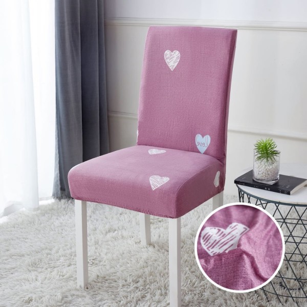 Set 4 huse universale pentru scaun, ELASTICE, Jojo Home, Roz, Inimioare [1]