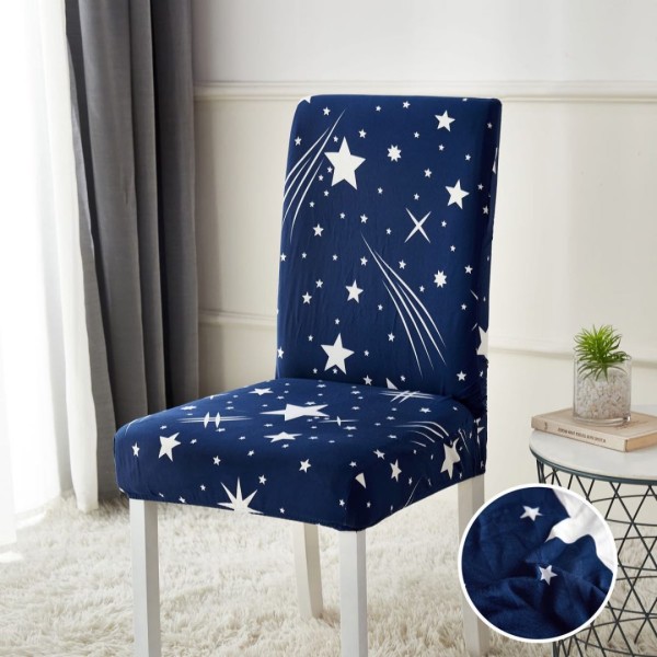 Set 4 huse universale pentru scaun, ELASTICE, Jojo Home, Albastru, Ploaie de Stele [1]