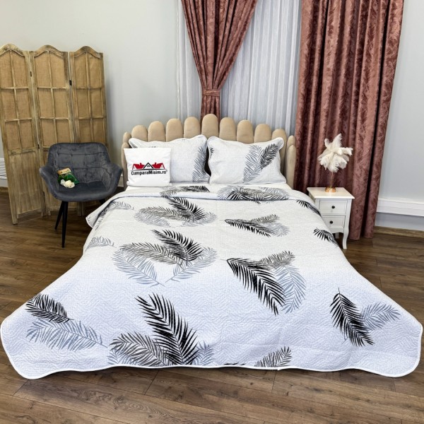 Cuvertură Pat Dublu, 3 Piese, Bumbac 100% Imprimat – Calitate Premium, cu Imprimeu Durabil, cod CSA-CV65 [1]