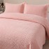Cuvertura pat dublu, 3 piese, Catifea Luxury Matlasata, 230x240cm, Roz [3]