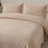 Cuvertura pat dublu, 3 piese, Catifea Luxury Matlasata, 230x240cm, Bej [3]