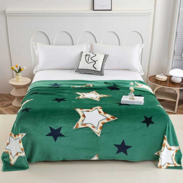 Patura pufoasa cocolino 200x230cm, 240g/mp, Verde, Stelute [1]