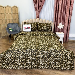 Lenjerie Pat Dublu, Bumbac Ranforce, 4 piese, Atelier Cumparamisim - Lux Suprem, Rafinament Desăvârșit, Confort Regal, Maro, animal print Lenjerie Pat Dublu, Bumbac Ranforce, 4 piese, Atelier Cumparamisim - Lux Suprem, Rafinament Desăvârșit, Confort Regal, Maro, animal print