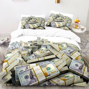 Lenjerie pat dublu, FINET, 6 piese, IDENTICA CU POZA, cu Imprimeu Digital, Alb, Gri, Bani Lenjerie pat dublu, FINET, 6 piese, IDENTICA CU POZA, cu Imprimeu Digital, Alb, Gri, Bani