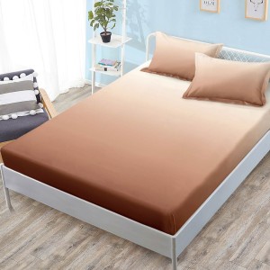 Cearsaf cu elastic, FINET, 180x200cm, 2 fete de perne 50x70cm, Caramiziu, degrade