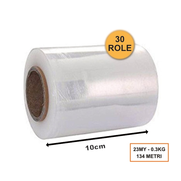 Set 30 Role Folie Stretch Transparentă, 100mm, 23my, 0.3kg, 134ml [1]
