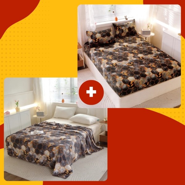 SET Cocolino cu Elastic, 4 piese, Gri, Negru, Hexagoane [1]