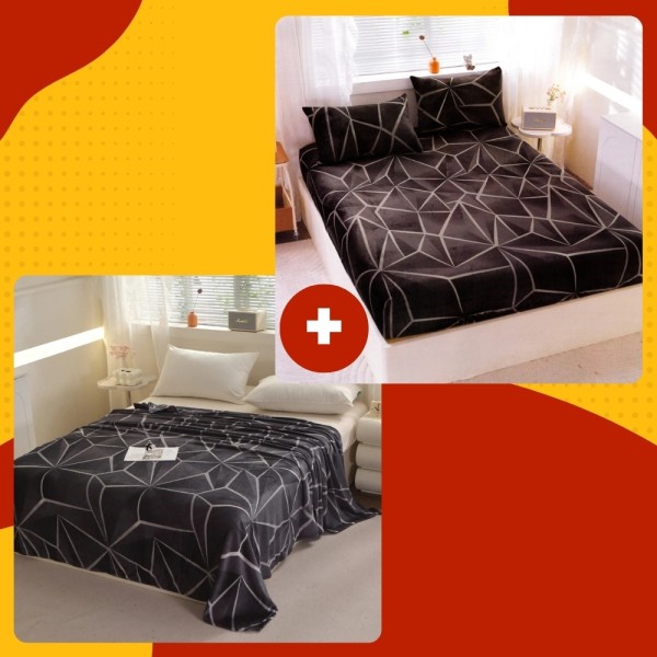 SET Cocolino cu Elastic, 4 piese, Negru, abstract [1]