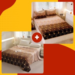 SET Cocolino cu Elastic, 4 piese, Maro, abstract