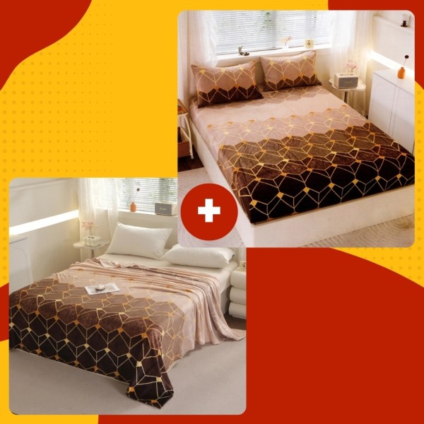 SET Cocolino cu Elastic, 4 piese, Maro, abstract [1]