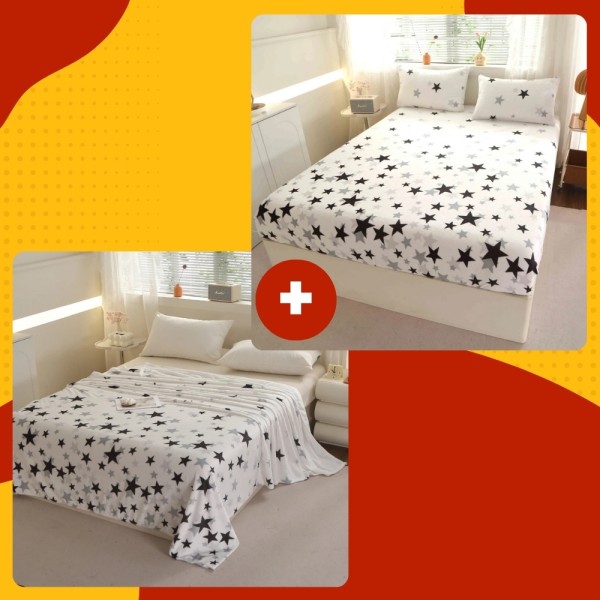 SET Cocolino cu Elastic, 4 piese, Alb, stelute [1]