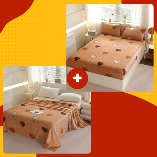 SET Cocolino cu Elastic, 4 piese, Bej, inimioare [1]