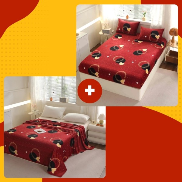 SET Cocolino cu Elastic, 4 piese, Grena, inimioare [1]