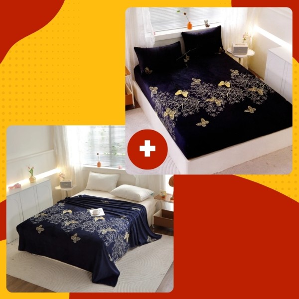 SET Cocolino cu Elastic, 4 piese, Bleumarin, fluturi [1]