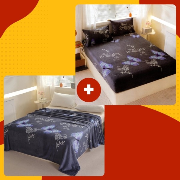 SET Cocolino cu Elastic, 4 piese, Bleumarin, fluturi [1]